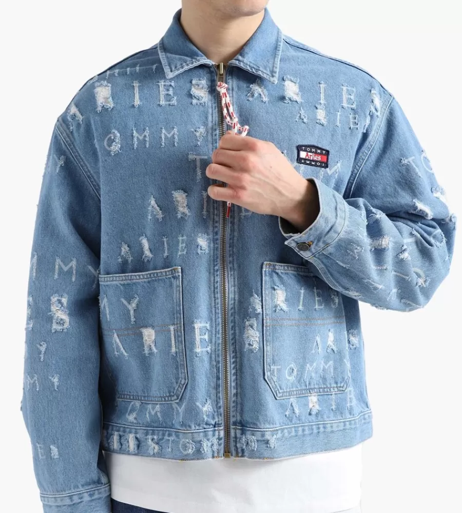 Jassen^TOMMY JEANS X Aries Laser Denim Jacket Washed Blue