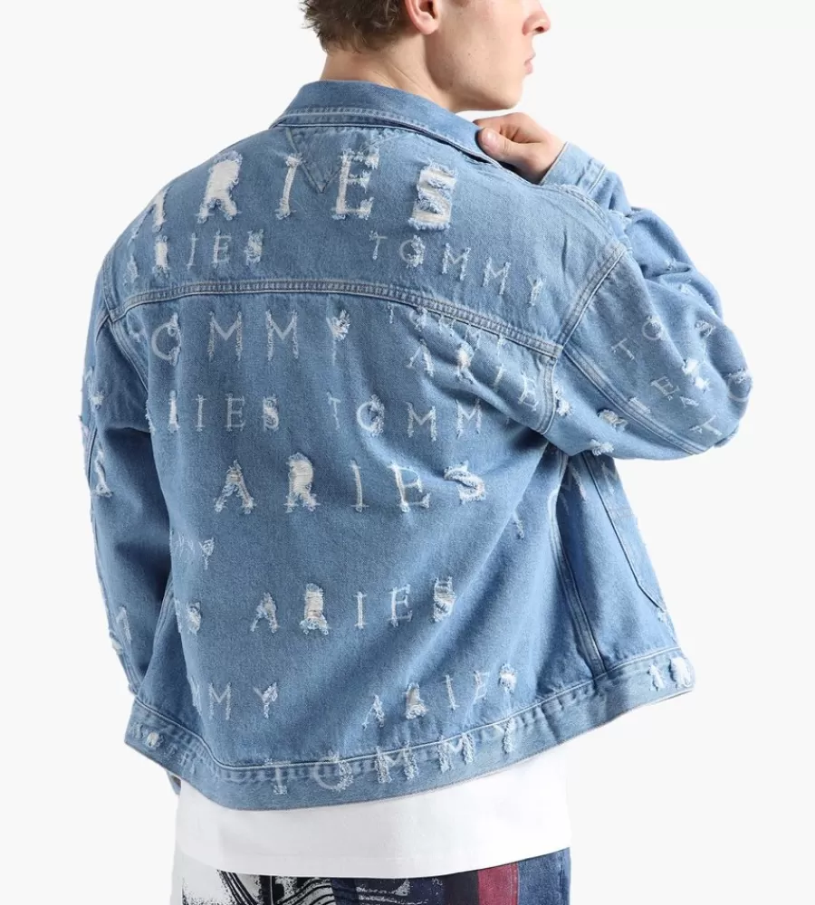 Jassen^TOMMY JEANS X Aries Laser Denim Jacket Washed Blue