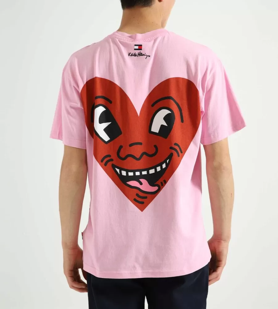 Tops^TOMMY JEANS X Keith Haring T-Shirt Lilac Chiffon Heart