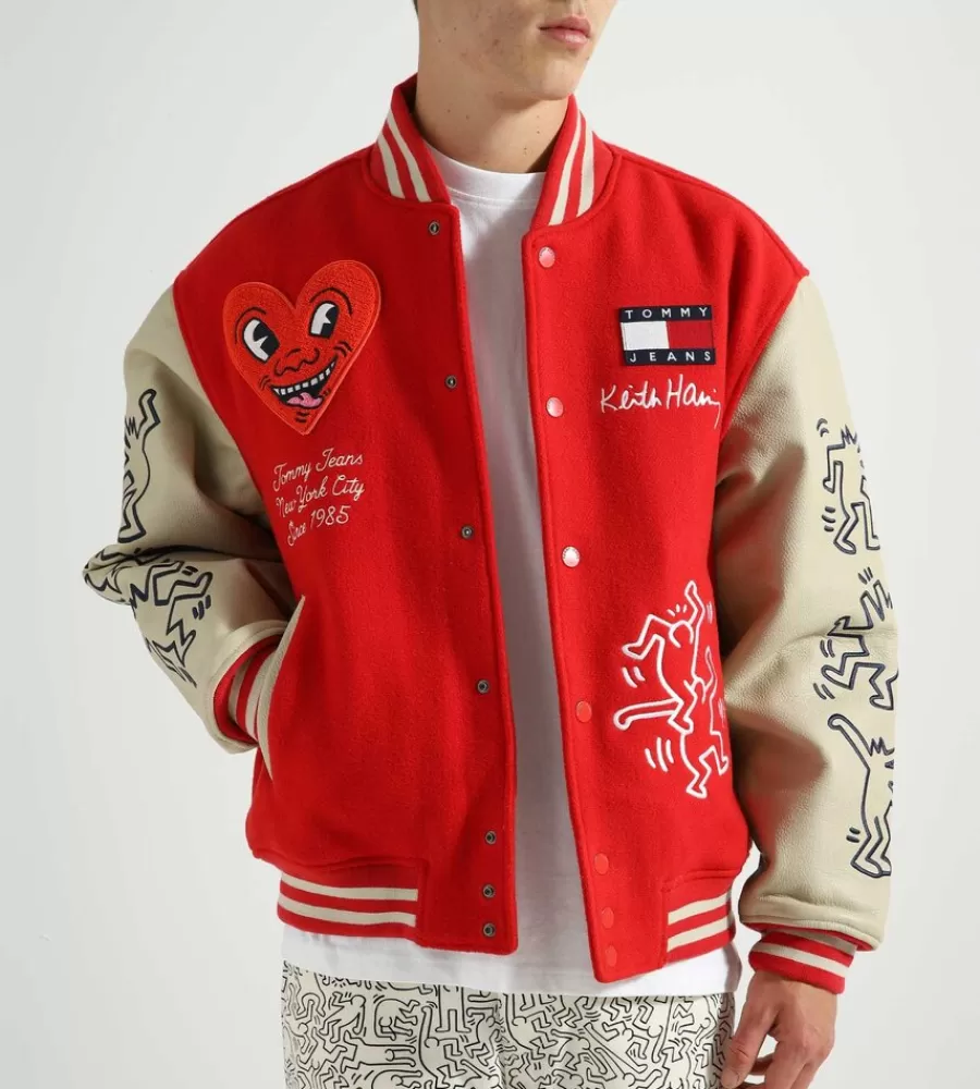 Jassen^TOMMY JEANS X Keith Haring Varsity Jacket Red Glare