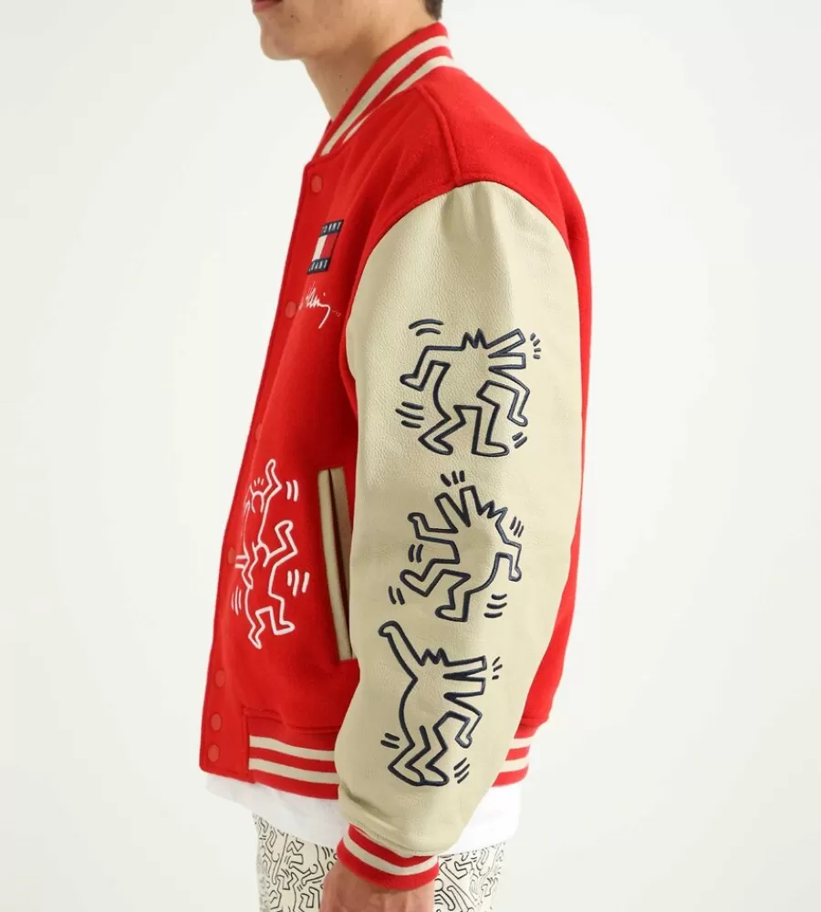 Jassen^TOMMY JEANS X Keith Haring Varsity Jacket Red Glare