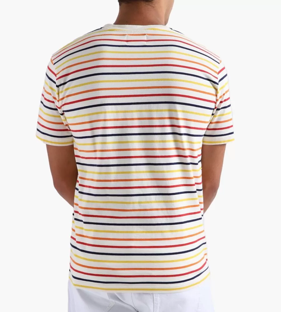 Tops^WOOD WOOD Ace Stripe T-Shirt Off-White Stripes