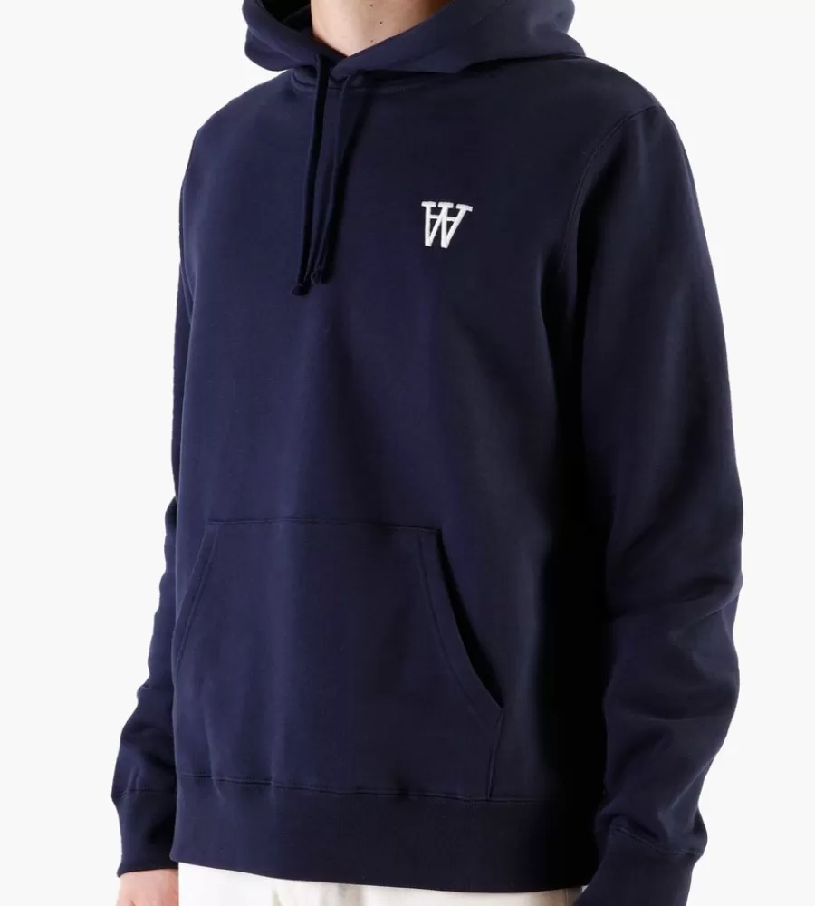 Tops^WOOD WOOD Ian Aa Hoodie Navy