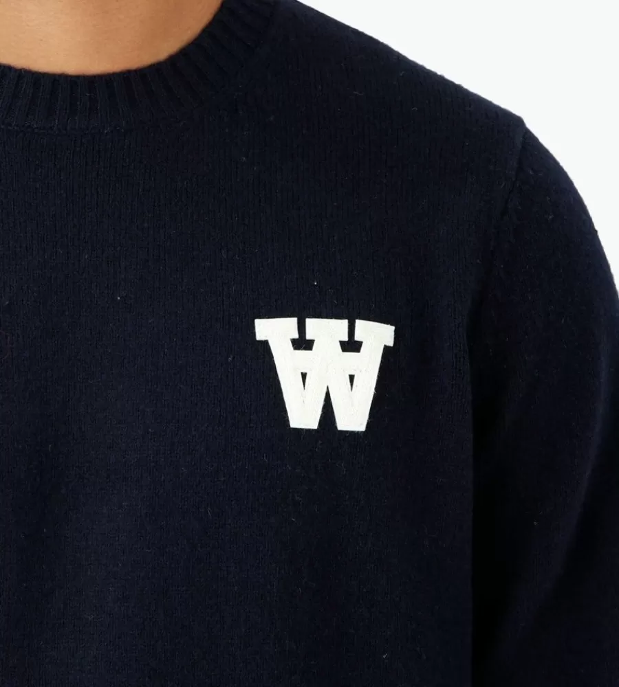 Tops^WOOD WOOD Kevin Lambswool Jumper Navy